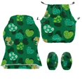 thumbnail image 5 of SCRAWLGOD St. Patrick's Day Four Leaf Clover Hear Print Green 4 Pieces Gaming Chair Slipcover with Armrest Covers Rotating Gaming Chair Protector Soft Office Desk Chair Cover Cat Scratch Proof, 5 of 7