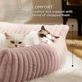 thumbnail image 3 of Cute Couch for Pets - Fluffy Cat Sofa with Premium Soft Corduroy Fleece, Fuzzy Couch Bed with Removable Washable Cover, Supportive Cat Chair for Indoor Cats, 24inch,Blush Pink, 3 of 15