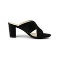 thumbnail image 3 of BLISSFUL STEP Women's Sandals Block Heels Crisscross Strap Mules Slide Sandals Black 8, 3 of 8