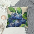thumbnail image 2 of Nawypu  Blueberry Pillows Nature Watercolor Painting Fruit Berries Green Leaves Throw Pillow Cover Decorative Pillow Case Square Cushion Accent Home, 2 of 5