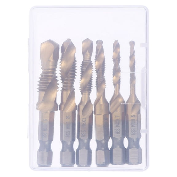 WORGEOUS  6 Pcs Drill Bit Sharpener Brad Point Bits Tap Masonry