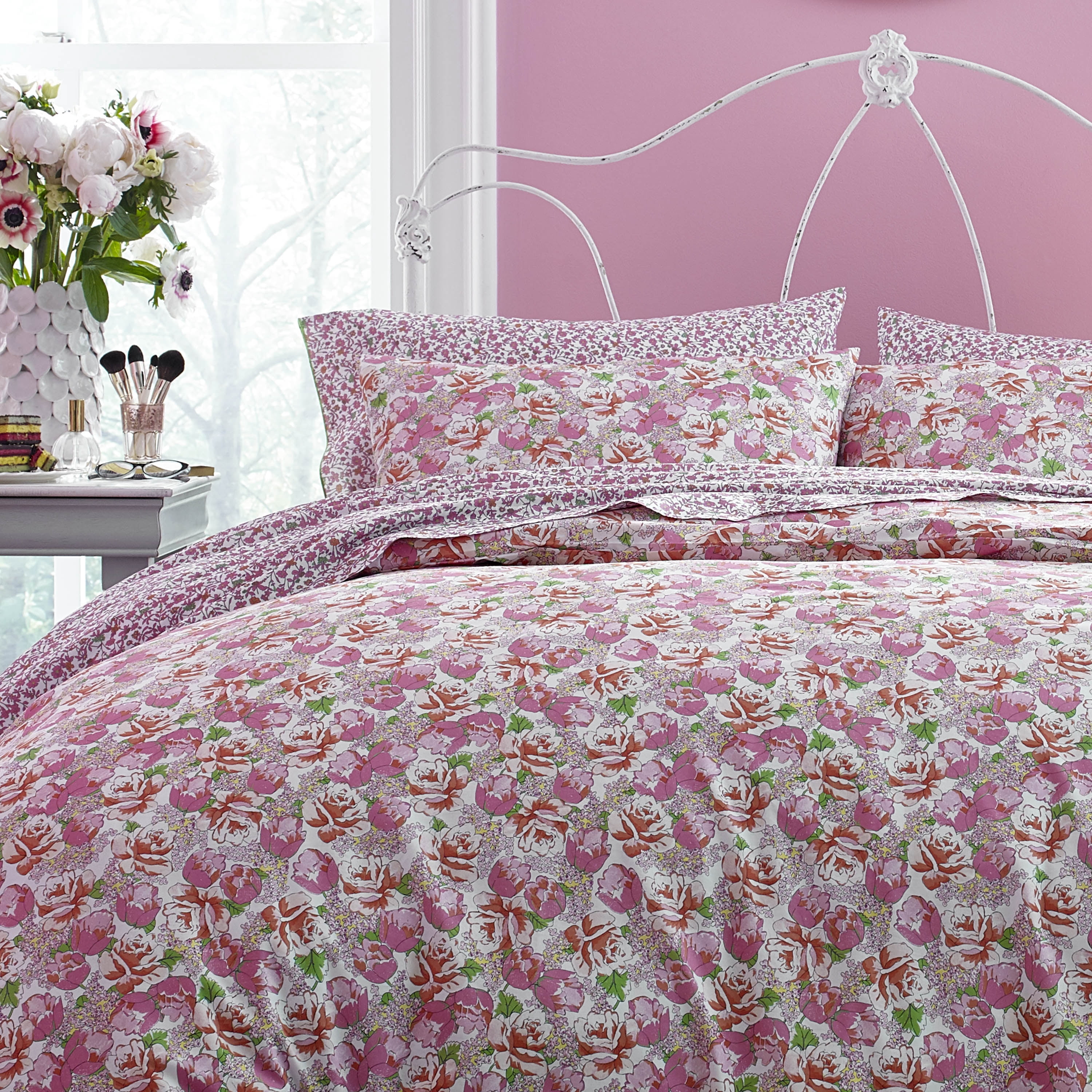 Lady Pepperell Floral/Botanical Cotton Comforter Set, Queen