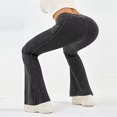 thumbnail image 4 of ZHOGXU Women's Jeans High Waist Solid Color Buttons Flare Stretchy Comfortable Denim Pants Trousers For Gym Casual Wear,Dark Gray,Xl, 4 of 9