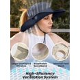 thumbnail image 4 of Beach Sun Hats for Women UV Protection High Ponytail Hole UPF 50+ Fishing Safari Garden Hiking Hat Packable, 4 of 5
