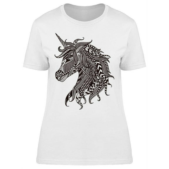 Ethnic Head Of Unicorn T-Shirt Women -Image by Shutterstock, Female x-Large