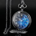 thumbnail image 4 of Reloj de bolsillo Tiong 4,5 cm con números romanos y cielo estrellado azul, 4 of 9