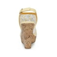 thumbnail image 2 of BLISSFUL STEP Women's Shoes Open Toe Platform Heel Laces Wedge Sandals Yellow Flower 9, 2 of 7