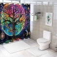 thumbnail image 7 of RUIYC Tree of Life Yin and Yang Galaxy Space Mandala Shower Curtain for Bathroom Decoration White, 7 of 7