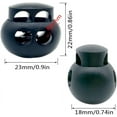 thumbnail image 2 of 10 Pack Double Hole Plastic Cord Locks, End Spring Oval Fastener Toggle Stopper Sliders for Drawstring Backpack Rucksack Craft Supplies, Black, 2 of 5