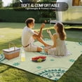 thumbnail image 4 of Green Floral Outdoor Rug for Patio/Deck/Porch, Non-Slip Large Area Rug 6 x 9 Ft, round Floral Ethnic Abstract Patterned Indoor Outdoor Rugs Washable Area Rugs, Reversible Camping Rug Carpet Runner, 4 of 8