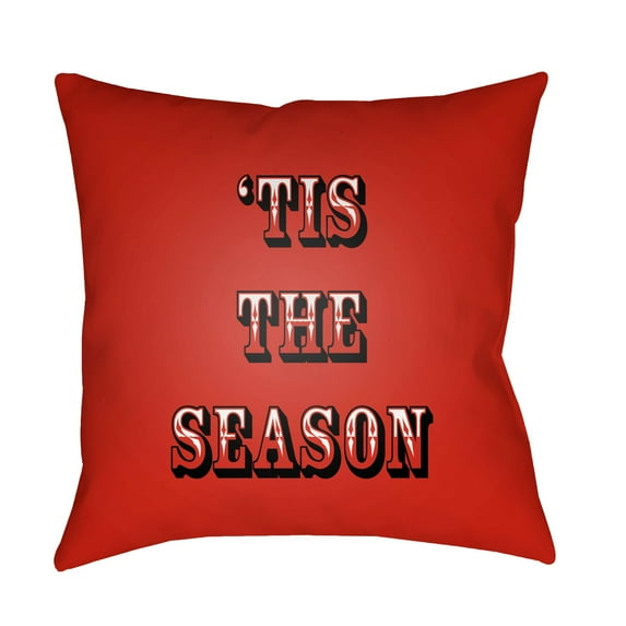 Surya Tis The Season II Word Print Outdoor Pillow