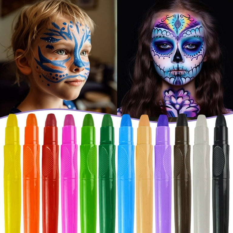 Face Painting Kits for Kids - Blue Squid 12 Color Twistable Face Paint  Marker Sticks, Water Based Face Paint Crayons Kit