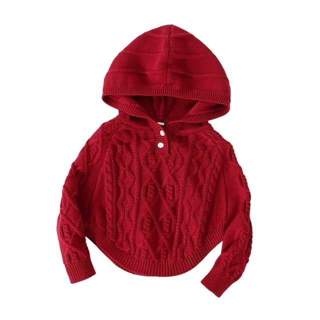 Jgppe Baby Girls Hoodie Sweaters Solid Color Cute Pullover Long Sleeve Cable Knit Fall Winter Sweater Tops