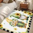 thumbnail image 5 of Summer Dwarfs Washable Area Rugs 2.7'x5', Yellow Sunflower Daisy Black Plaid Field Low Pile Throw Living Room Rug Non-Slip Sturdy Edge Binding Carpet for Indoor Entryway Bedside Kitchen, 5 of 9