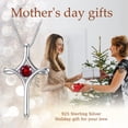 thumbnail image 3 of WINNICACA S925 Sterling Silver Faith Cross Ruby Necklace Religious July Birthstone Necklace Crucifix Jewelry Birthday Anniversary Mothers Valentines Day Gifts for Women, 3 of 8