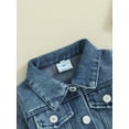 thumbnail image 6 of Bslissey Infant Baby Girls Denim Jackets Long Sleeve Back Letter Embroidery Lapel Jean Coat Newborn Casual Outerwear Daily Clothes 3M 6M 12M 18M, 6 of 9