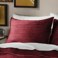 thumbnail image 2 of Mainstays Soft Velvet Stripe Quilted Pillow Sham, Luscious Merlot, Standard/Queen, 1 Pack, All Ages, 2 of 13