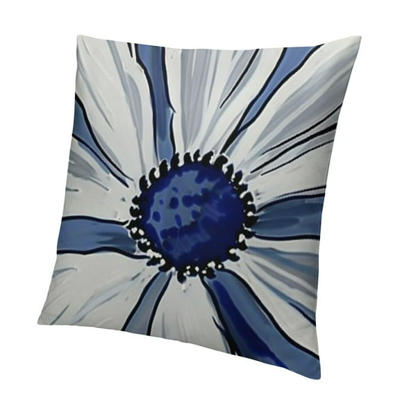 Navy Pillow Covers Spring Summer Floral Couch Pillow Cases Modern Abstract Flower Throw Pillows
