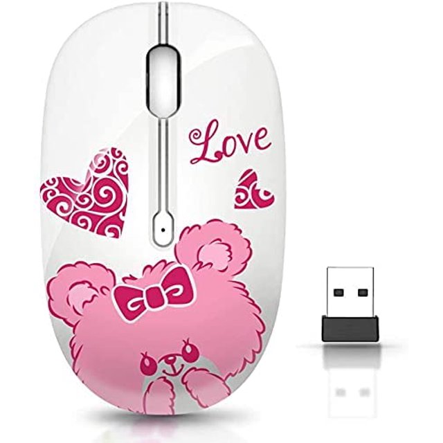 Ratón inalámbrico con receptor para PC, computadora portátil, notebook, computadora, Macbook, menos ruido, ratones ópticos móviles portátiles Namotu CZDZ-HQ171-1