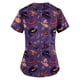 thumbnail image 3 of Top de bolsillo estampado de Halloween SCZ cuello en V manga corta púrpura 4XL, 3 of 3