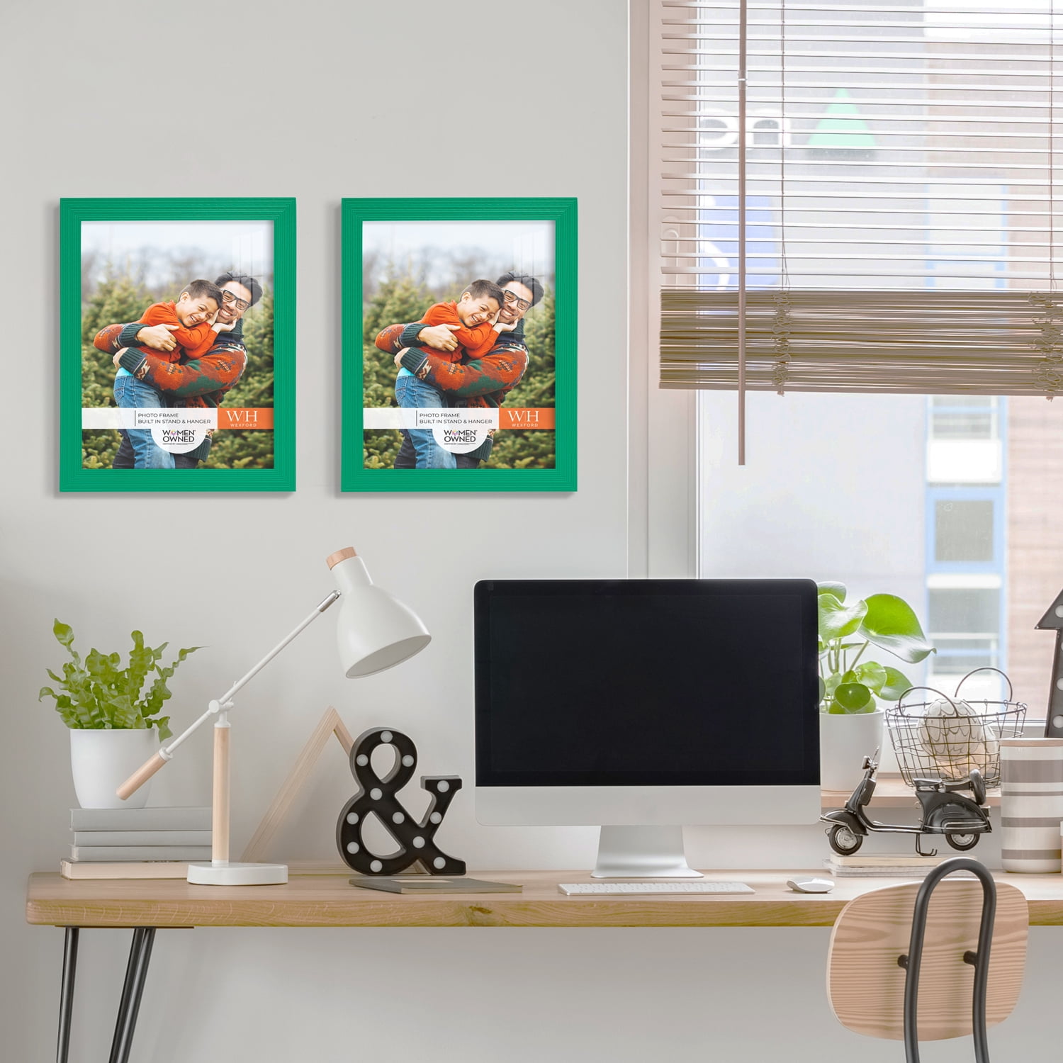 Grooved 8 in. x 10 in. Green Picture Frame (Set of 2)