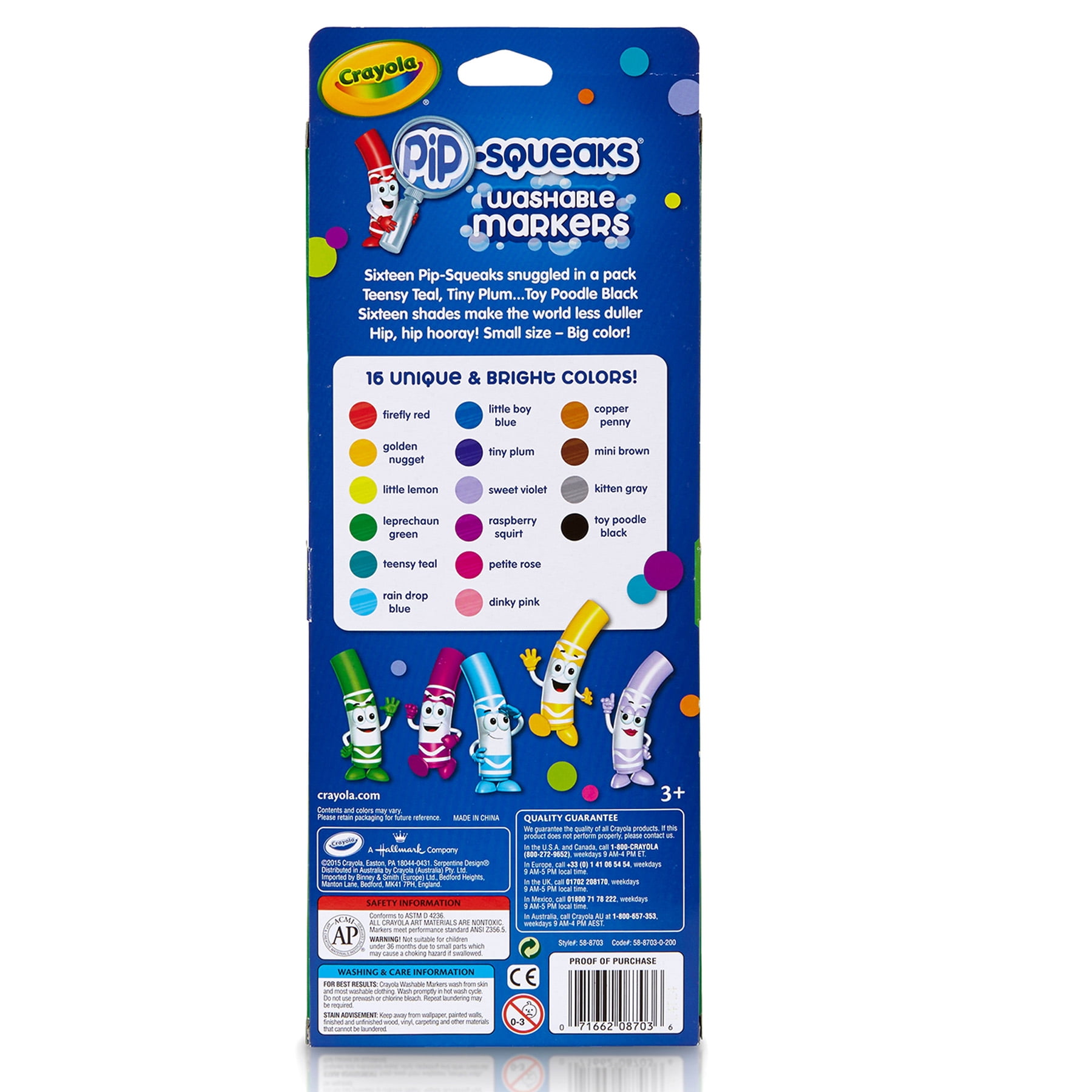 Crayola Pip Squeaks Washable Markers, Conical Tip, 16 Per Box, 3 Boxes