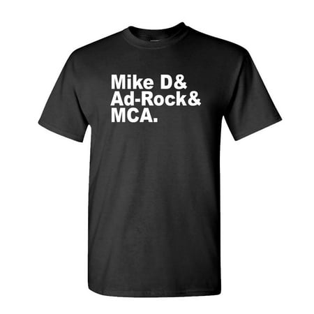 - MIKE D & AD-ROCK & MCA - Unisex Cotton T-Shirt Tee Shirt, Black, XL
