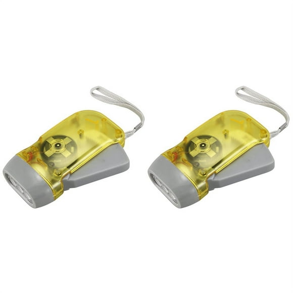 2X 3 LED Dynamo Wind Up Flashlight Hand Crank Camping