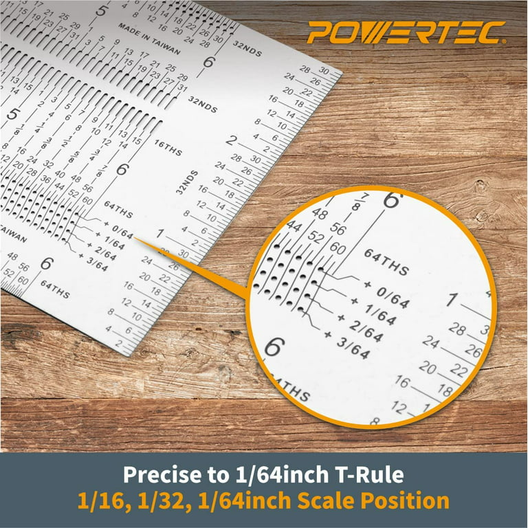 18 Inch Precision Marking Rule With Marking Holes and Slots
