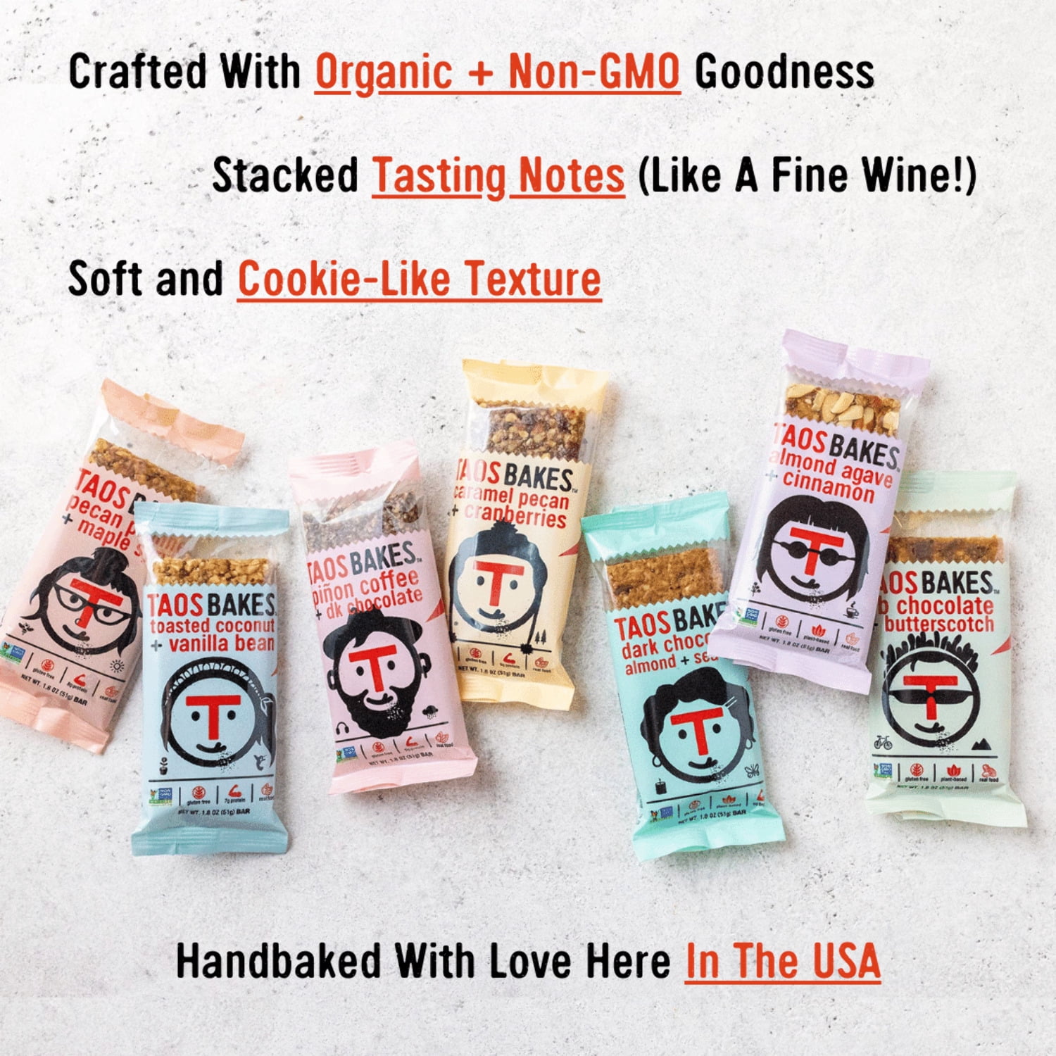 Taos Bakes - Peanut Butter Chocolate + Butterscotch - Granola Bars - 6g Protein - 12 pk, 1.8oz ea