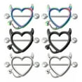 thumbnail image 6 of HOOUN Ox Horn Hearts Nipple Ring Piercing Barbell Bar Rings Surgical Steel JewelHQ@-B, 6 of 9