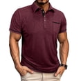 thumbnail image 1 of Ceisia Men's Slim Fit Solid Color Short Sleeve Turndown Collar Casual Polo Shirt with Chest Pocket Gifts, 1 of 8