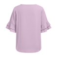 thumbnail image 6 of Gbobgt Women's Blouses Half Sleeve Crew Neck Casual Lightweight Summer Tops for Daily Office And Vacation Outfits Light Violet XL, 6 of 6