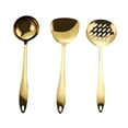 thumbnail image 1 of Juego de utensilios de cocina de acero inoxidable serie chapada en titanio de 3 piezas, 1 of 5
