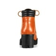 thumbnail image 3 of BLISSFUL STEP Women's Boot Rounded Toe Side Zip Combat Block Heel Ankle Boots Orange 9.5, 3 of 8