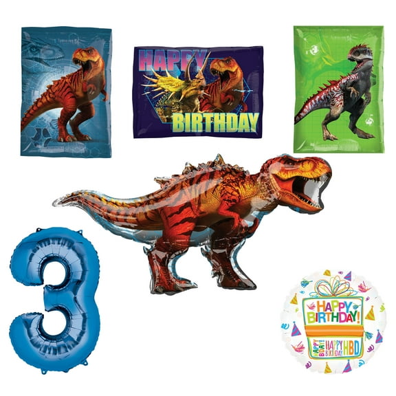 Jurassic World Dinosaur 3rd Birthday Party Supplies and Balloon Decorations