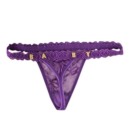 Xiaoxatg Panties for Women DIY Metal Rhinestone Letter Thong For Women s Sexy And Lace Underwear Custom High Waist Underwear for Women Sexy