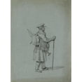 thumbnail image 2 of Johann Peter Krafft 11x14 Black Ornate Wood Framed Double Matted Museum Art Print Titled: Study of a Traveling Painter, 2 of 5