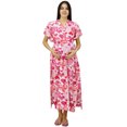 thumbnail image 1 of Bimba Kaftan Robe à Boutons avant et Arrière Imprimée Maternité Caftan de Nuit, 1 of 7