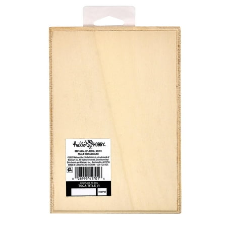 Hello Hobby Wood Rectangle Plaque, 7.25" x 5"