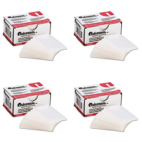 Pochettes de Plastification Transparentes Universelles, 5 mil, 2-3/16 x 3-11/16, Format Carte d'Affaires, 100, 4 Paquets