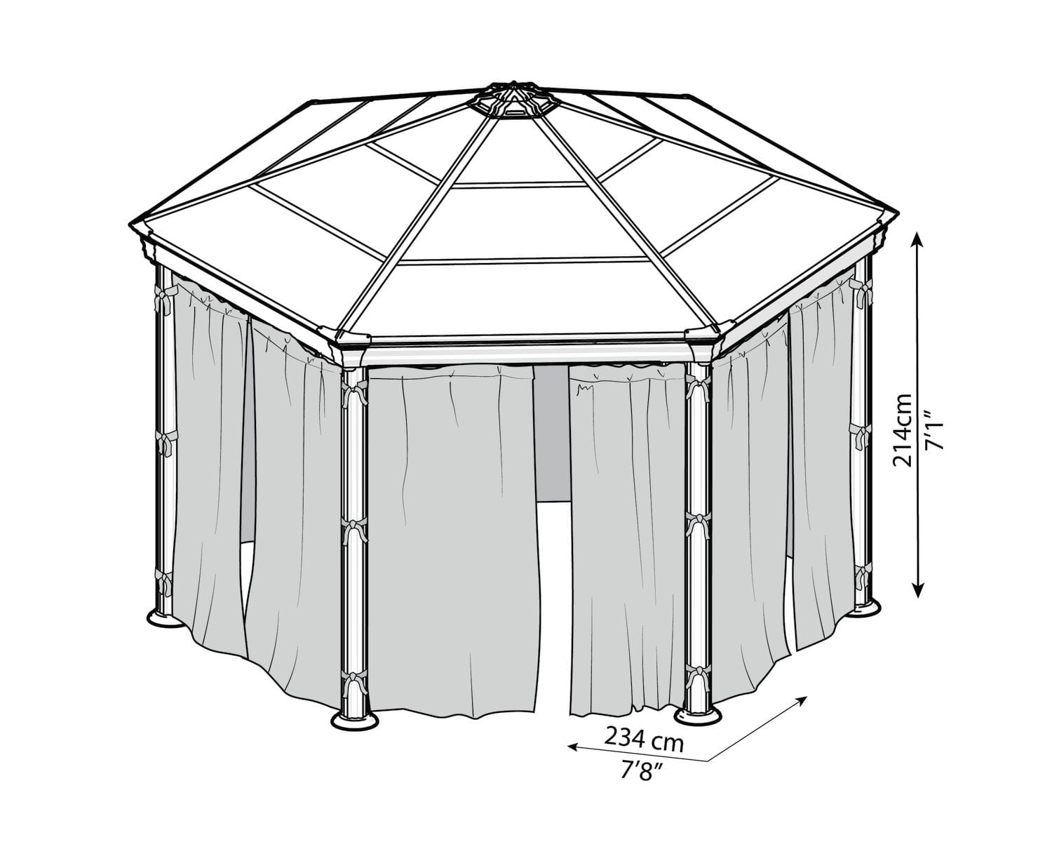 CANOPIA by PALRAM Ensemble de rideaux d'ombrage pour tonnelle Roma