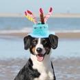thumbnail image 4 of unbranded Sombrero De Cumpleaños Para Perro Con De Pastel Y Velas Ajustable Para Mascotas Pequeñas En Azul, 4 of 7
