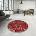 thumbnail image 4 of Ahgly Company Machine Washable Indoor Rectangle Transitional Grapefruit Red Area Rugs, 5' x 7', 4 of 7