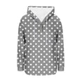 thumbnail image 5 of Womens Hooded Fall Clothes, Hoodies for Women Drawstring Casual Dots Printed Button Up V Neck Long Sleeve Pullover, 5 of 5