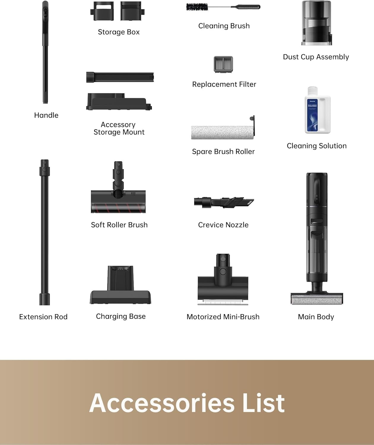 dreame H12 Dual Smart Wet Dry Vacuum Cleaner, Floor Cleaner Mop Combo 4-in-1 Cordless Vacuum for Multi-Surface, One-Step Self Cleaning with Hot Air Drying, Black