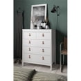 thumbnail image 2 of Pemberly Row Modern 5-Drawer Engineered Wood 2 Types Handles Chest in White, 2 of 17