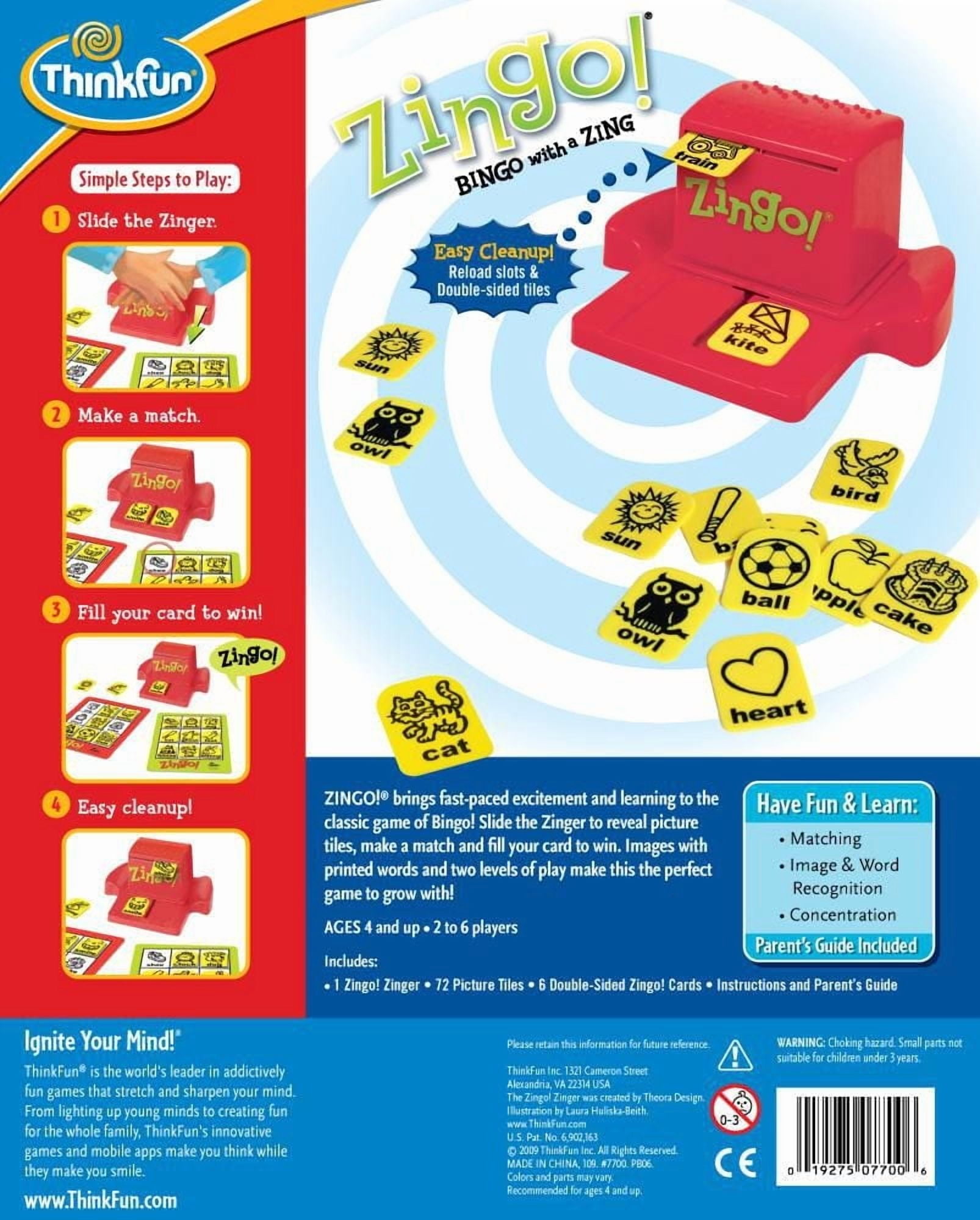 Thinkfun - Zingo! - version anglaise Jeu de Bingo avec Zing