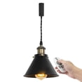 thumbnail image 1 of FSLiving Adjustable Wire Length J-Type Track Hanging Light Remote Control Black Metal Pendant Light Fixture with Bronze E26 Base Socket Dimmable&Color Changing&Timing for Bar Kitchen Sink - 1 Pack, 1 of 7