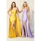 thumbnail image 5 of Vestido de dama de honor personalizado de un hombro para mujer, vestido de fiesta de sirena de satén plisado, vestidos de noche de fiesta de boda con abertura lateral larga, 5 of 5